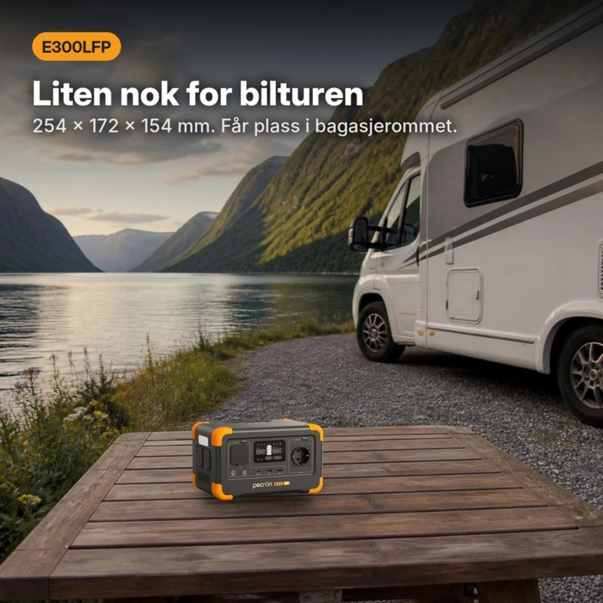 Pecron E300LFP som strømkilde i bobil