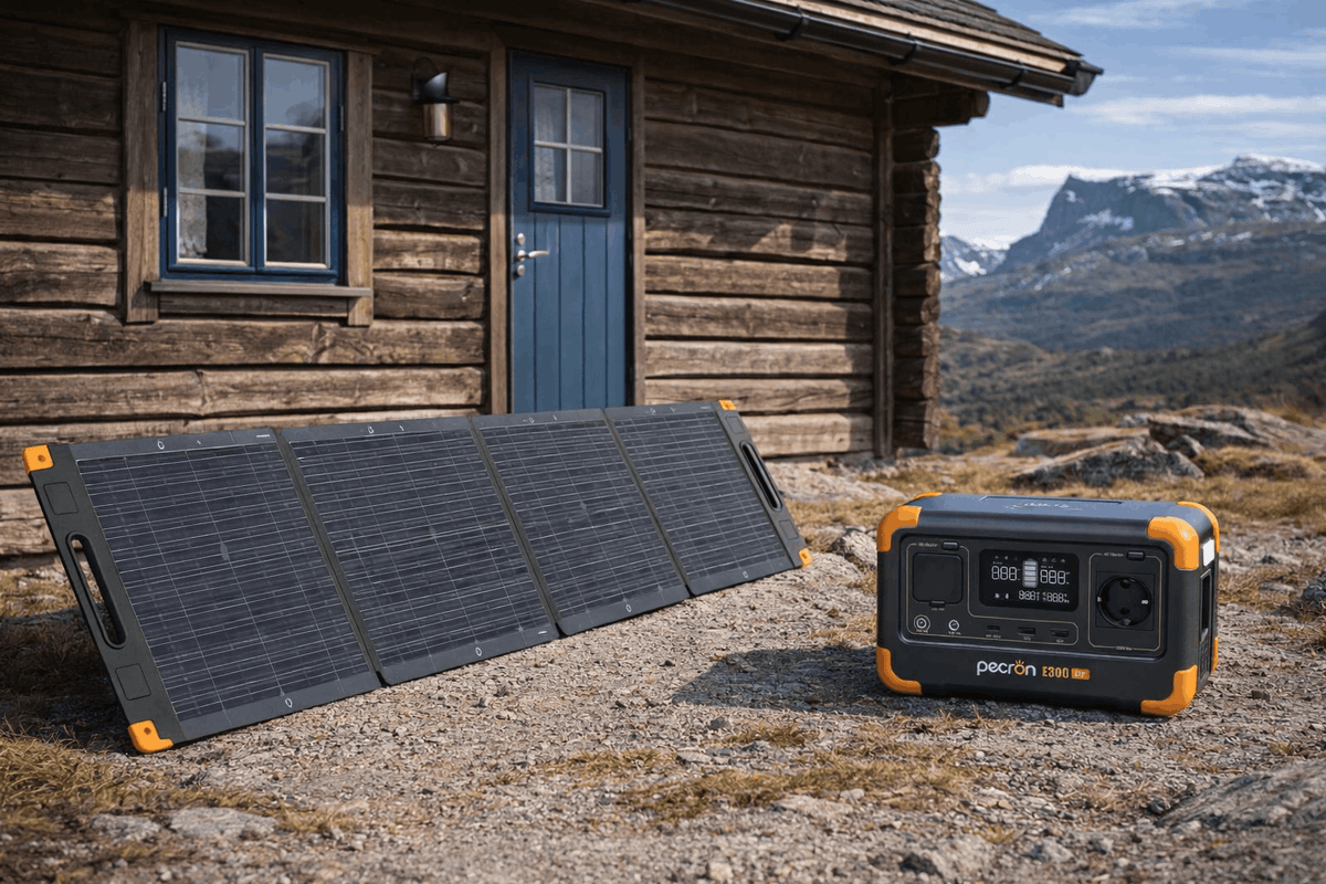 Pecron PV100 foran hytta