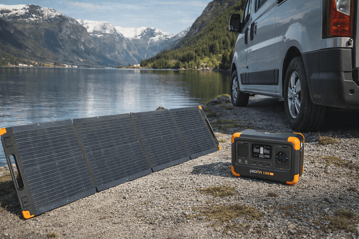 Pecron PV100 ved bobilen