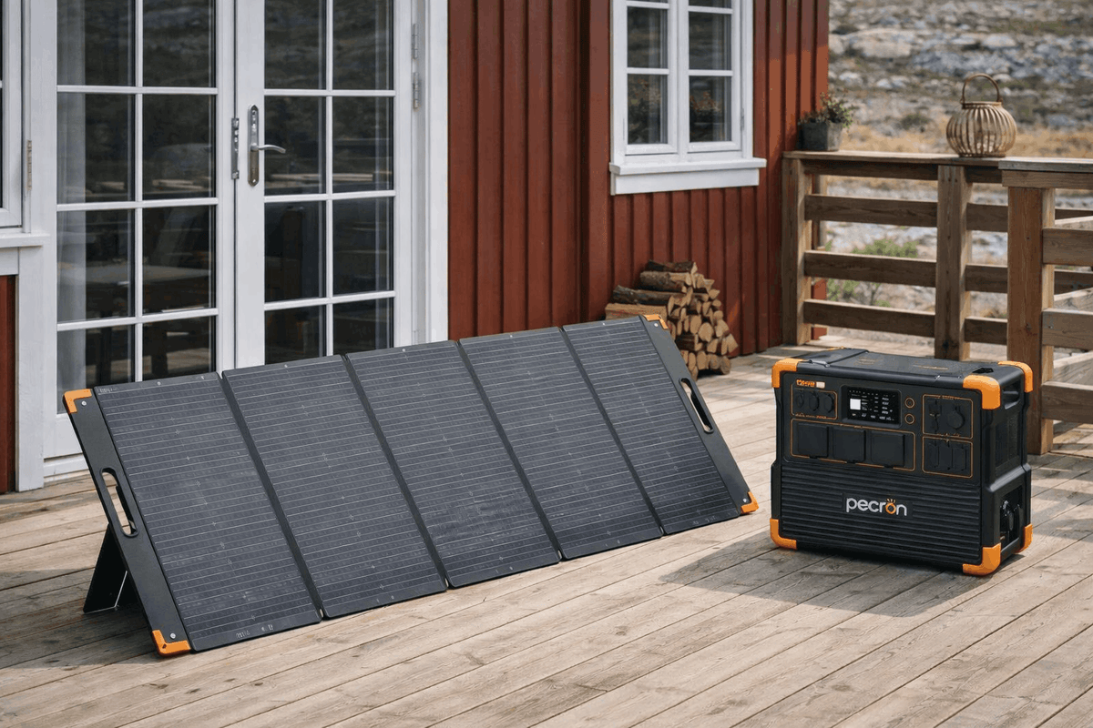 Pecron PV300 på terrassen hjemme