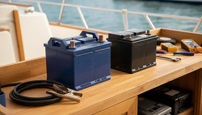 Forskjellen på marinebatteri og bilbatteri