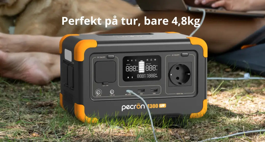 Pecron E300LFP - Kompakt og lett kraftstasjon for tur og fritid.