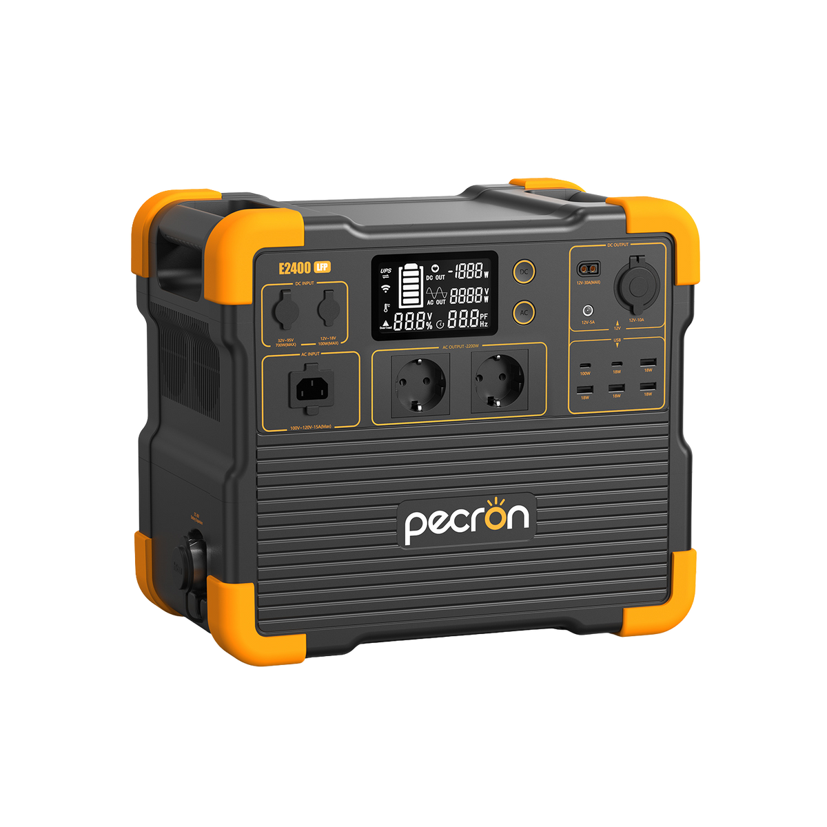 Pecron E2400LFP – strømstasjon 2048 Wh, utvidbar til 9728 Wh