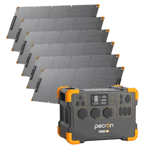 Pecron E2400LFP Solkongen - komplett med 6 x solcellepaneler - PECRON.NO