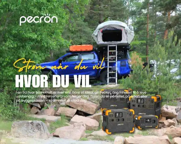 Bærbare strømstasjoner i ulike størrelser, med oransje og svart design, egnet for utendørs bruk.