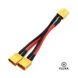 XT60 hunn til 2 x XT60 hann - 0,1mm solcellekable for strømstasjon