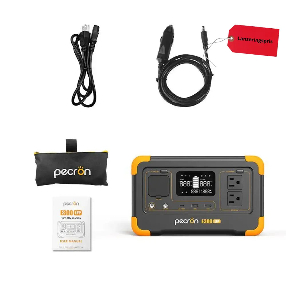 Pecron E300LFP - Kompakt og lett kraftstasjon for tur og fritid. - PECRON.NO
