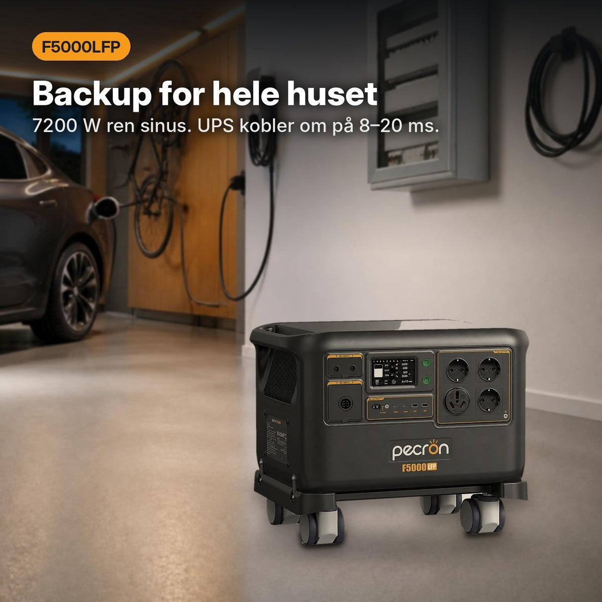 Pecron F5000LFP som backup for hele huset