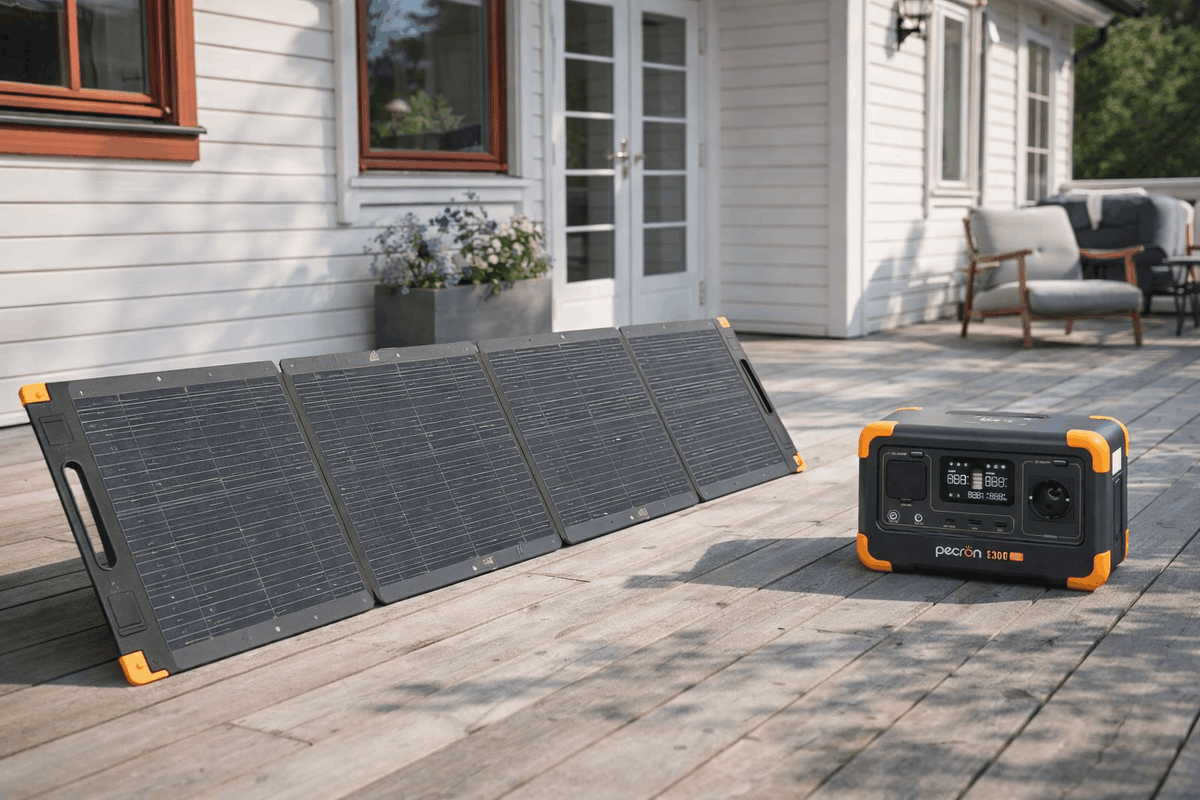 Pecron PV100 på terrassen hjemme