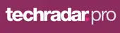 Techradarpro-logo med blå og rosa tekst på hvit bakgrunn.